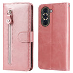 For Huawei nova 10 Pro 4G Calf Texture PU Leather Zipper Pocket Phone Case Magnetic Clasp Stand Wallet Cover