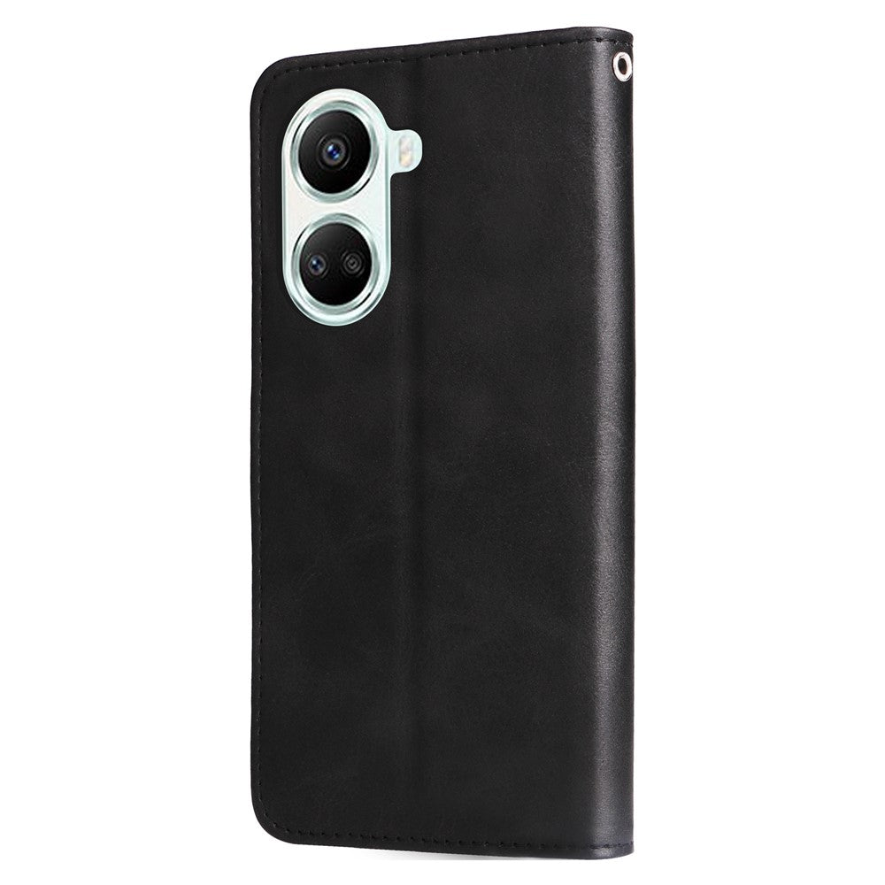Calf Texture PU Leather Phone Case for Huawei nova 10 SE 4G, Zipper Pocket Stand Wallet Full Protection Cover