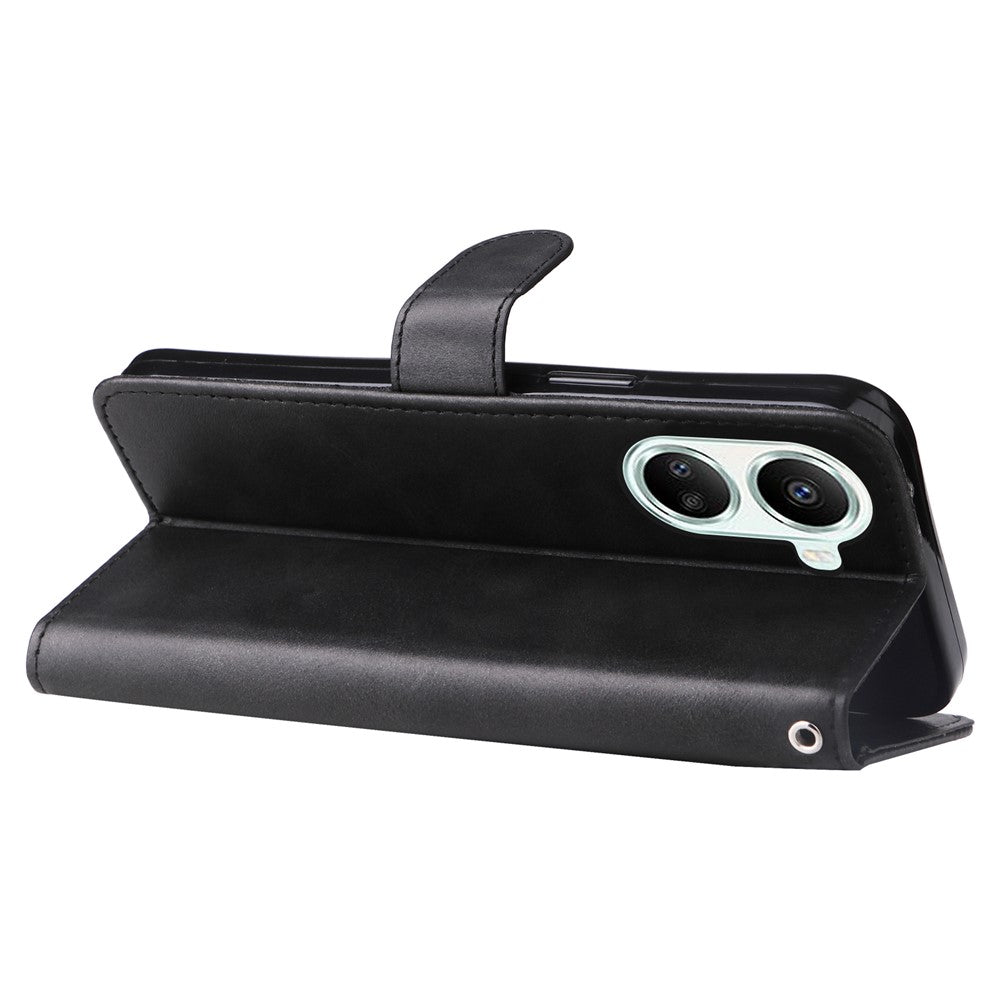 Calf Texture PU Leather Phone Case for Huawei nova 10 SE 4G, Zipper Pocket Stand Wallet Full Protection Cover