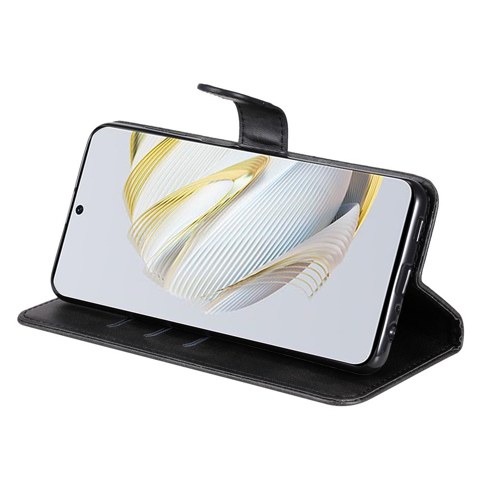 Calf Texture PU Leather Phone Case for Huawei nova 10 SE 4G, Zipper Pocket Stand Wallet Full Protection Cover