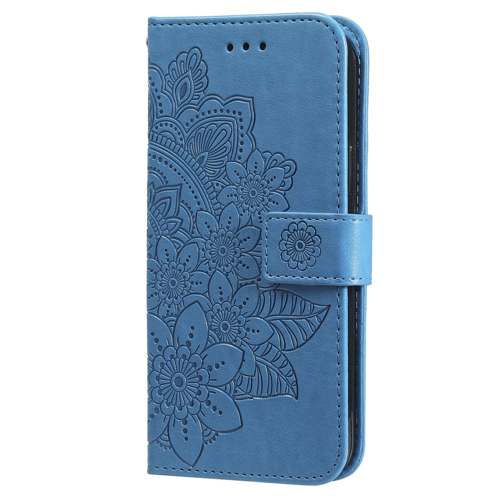 For Huawei nova 10 SE 4G Flower Imprinting PU Leather Stand Case Full Protection Phone Wallet Cover with Strap