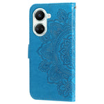 For Huawei nova 10 SE 4G Flower Imprinting PU Leather Stand Case Full Protection Phone Wallet Cover with Strap