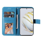 For Huawei nova 10 SE 4G Flower Imprinting PU Leather Stand Case Full Protection Phone Wallet Cover with Strap