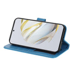 For Huawei nova 10 SE 4G Flower Imprinting PU Leather Stand Case Full Protection Phone Wallet Cover with Strap