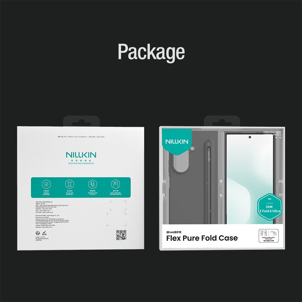 NILLKIN Flex Pure Fold Cover til Samsung Galaxy Z Fold8 Ultra Silikone + PC-telefoncover med styluspen