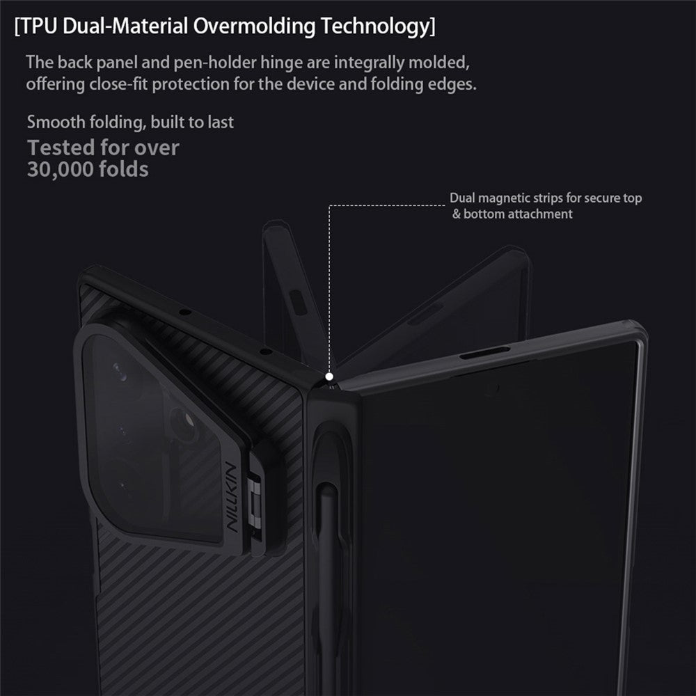 NILLKIN CamShield Prop Magnetic Series For Samsung Galaxy Z Fold8 Ultra Case PC Phone Cover with Clear Camera Lid / Stylus Pen