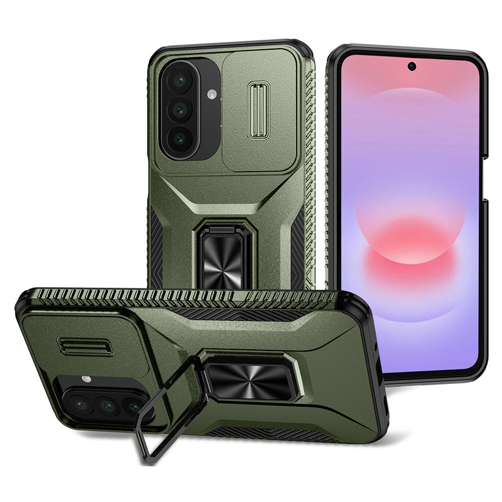 Samsung Galaxy A27 5G CamShield mobilskal med stativ, TPU + PC och halkfritt grepp