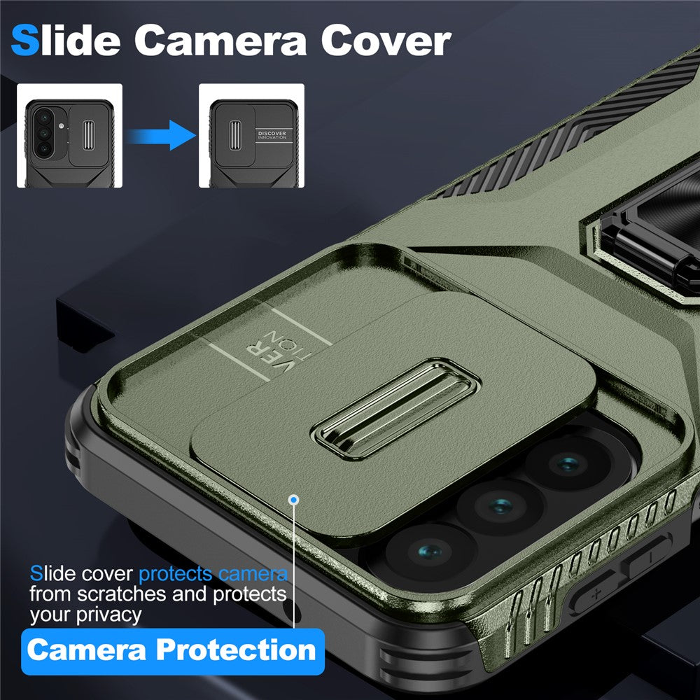 Til Samsung Galaxy A27 5G Etui Camshield Kickstand TPU + PC Anti-Skrid Telefoncover