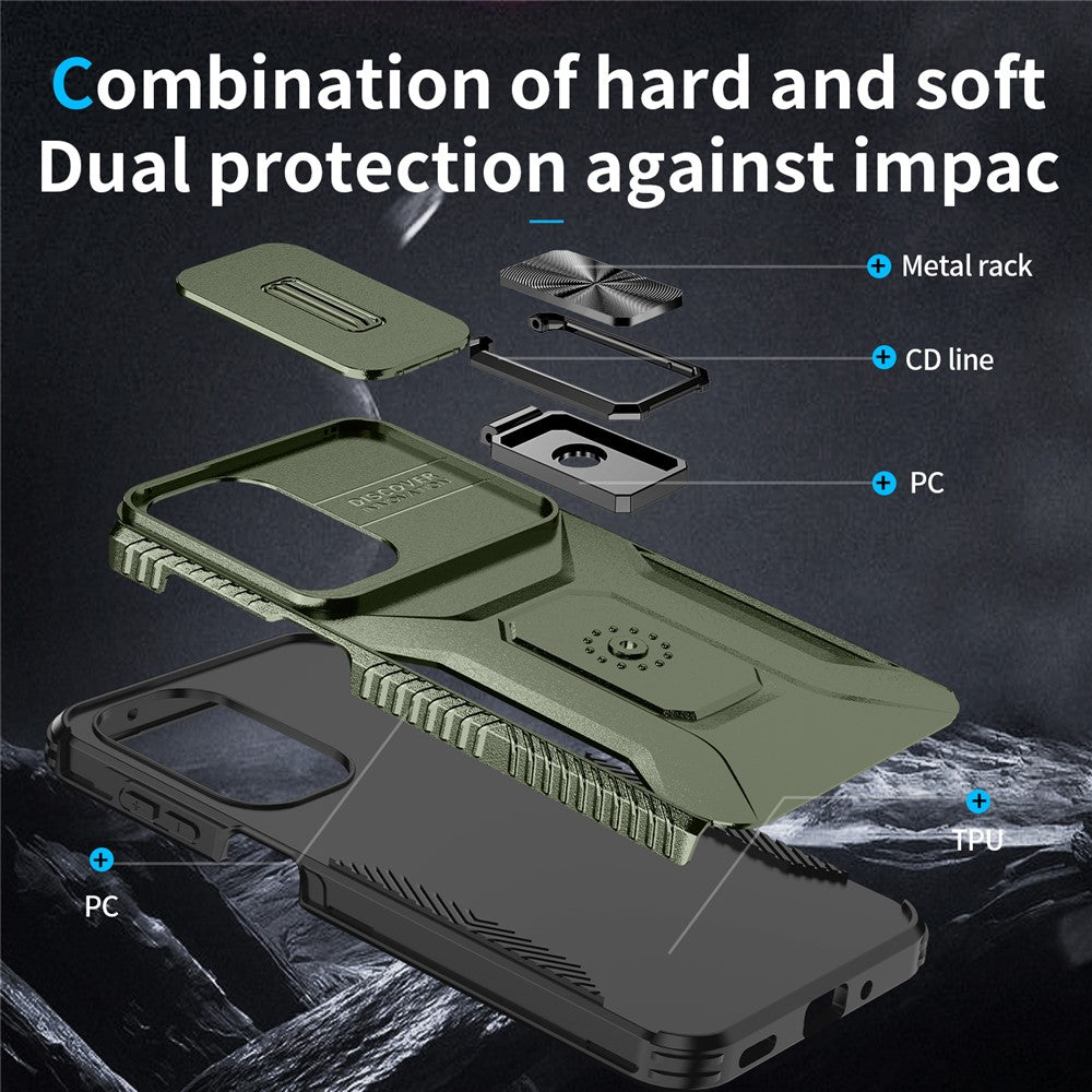 Til Samsung Galaxy A27 5G Etui Camshield Kickstand TPU + PC Anti-Skrid Telefoncover