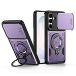 Til Samsung Galaxy S26+ Cover med skydelinsedæksel, roterbart støtteben, stødsikker TPU + PC telefonramme