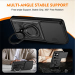 For Samsung Galaxy S26 Ultra Case with Slide Lens Cover Rotatable Kickstand Shockproof TPU + PC Phone Shell
