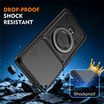 For Samsung Galaxy S26 Ultra Case with Slide Lens Cover Rotatable Kickstand Shockproof TPU + PC Phone Shell