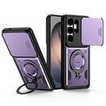 For Samsung Galaxy S26 Ultra Case with Slide Lens Cover Rotatable Kickstand Shockproof TPU + PC Phone Shell