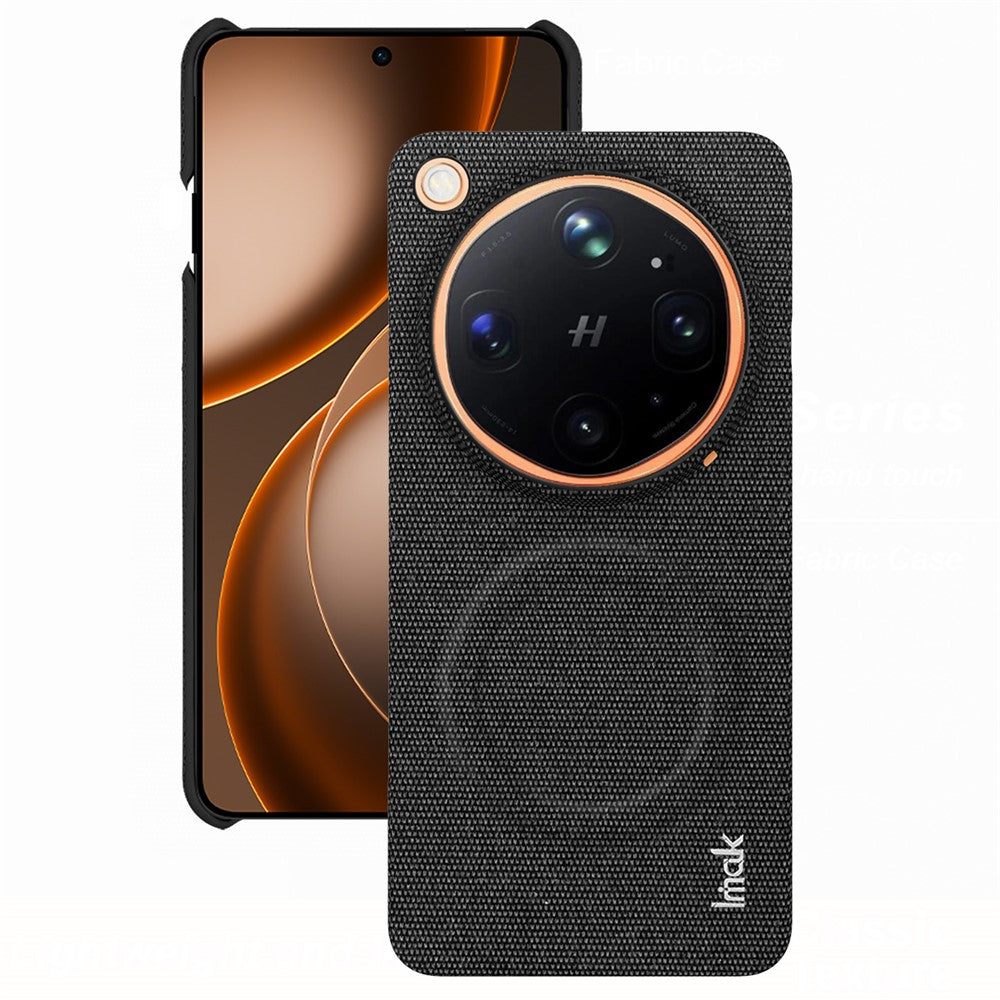 IMAK Ruiyi-serien til Oppo Find X9 Ultra 5G Glass Back Edition Magnetisk etui Stoftekstur Læder + PC Telefonbagcover