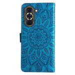 For Huawei nova 10 4G PU Leather Stand Wallet Case Sunflower Imprinted Shockproof Phone Cover with Wrist Strap