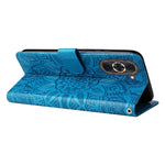 For Huawei nova 10 4G PU Leather Stand Wallet Case Sunflower Imprinted Shockproof Phone Cover with Wrist Strap