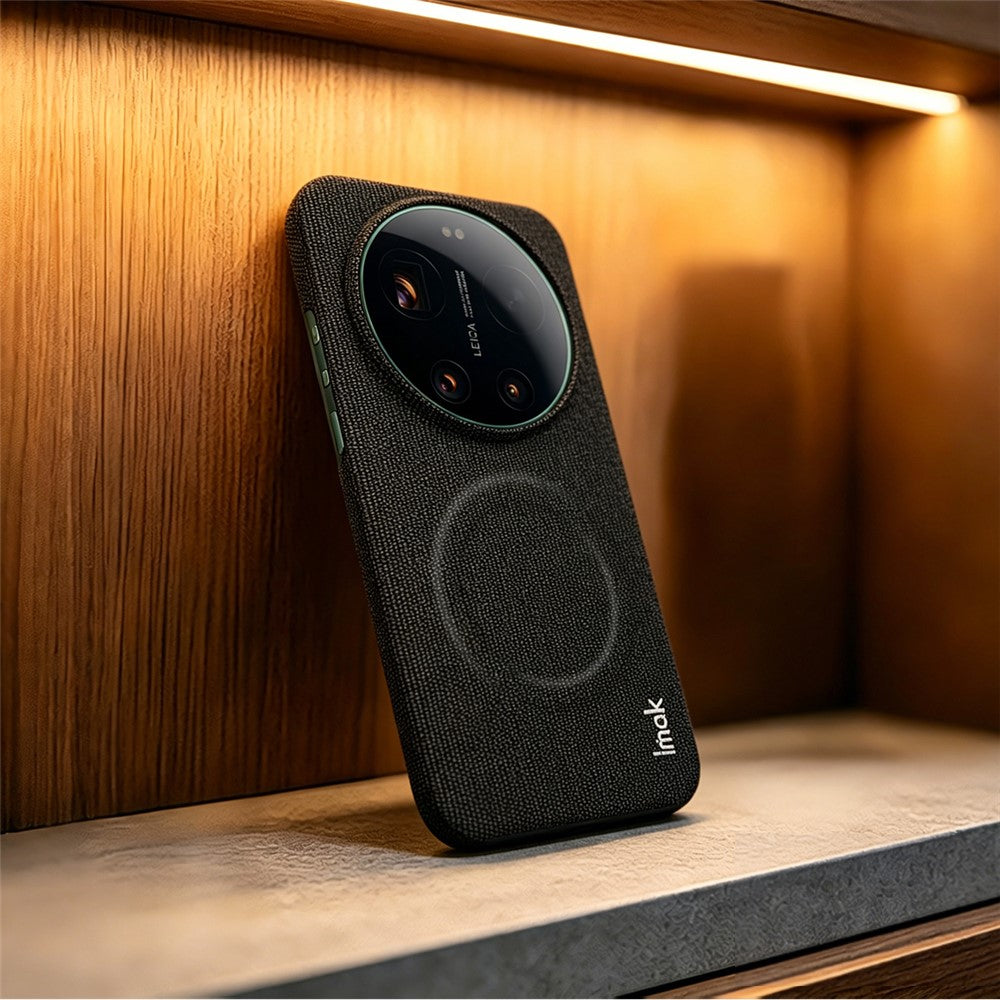 IMAK Ruiyi-serien för Xiaomi 17 Ultra 5G / 17 Ultra av Leica magnetiskt fodral Tygstruktur Läder + PC-bakstycke för mobil