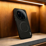 IMAK Ruiyi-serien til Xiaomi 17 Ultra 5G / 17 Ultra fra Leica, magnetisk etui med tekstilstruktur, læder + PC-bagside til mobil