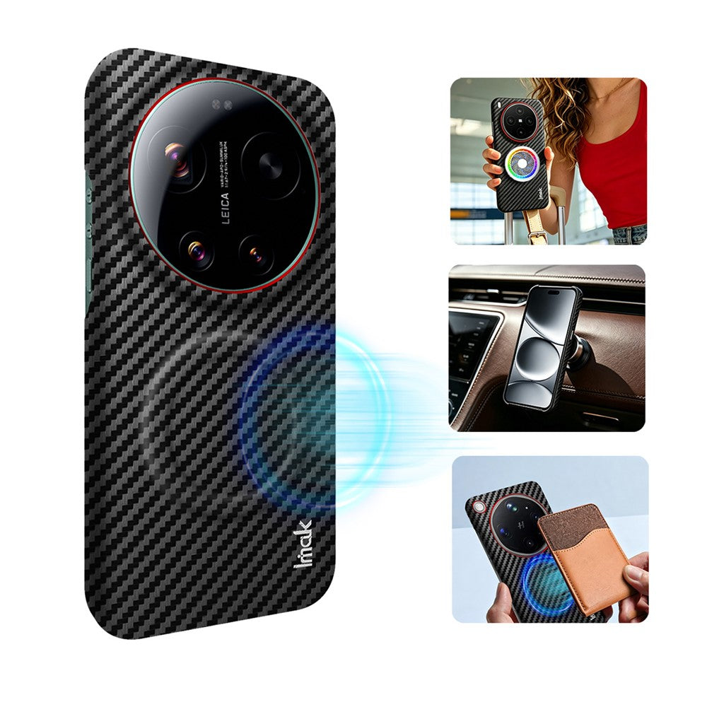 IMAK Ruiyi Series for Xiaomi 17 Ultra 5G / 17 Ultra by Leica Magnetic Case Carbon Fiber Texture Leather + PC Phone Cover