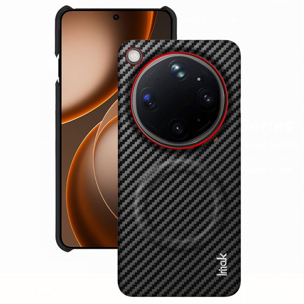 IMAK Ruiyi Series til Oppo Find X9 Ultra 5G Glass Back Edition Magnetisk Cover Kulfiber Tekstur Læder + PC Telefon Cover