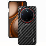 IMAK Ruiyi-serien til Oppo Find X9 Ultra 5G - magnetisk mobilskal med kulfibertekstur i læder + PC
