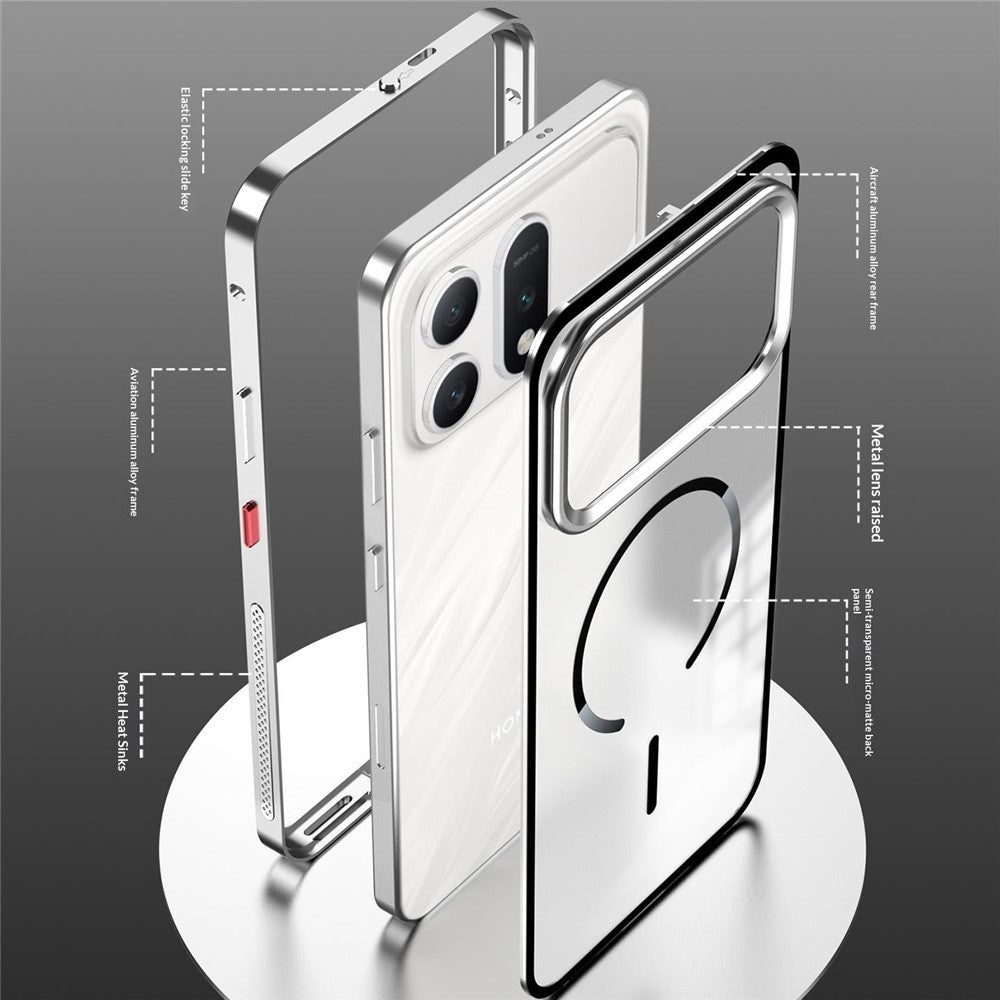 For Honor Win Turbo 5G Magnetic Case Aluminium Alloy PC Matte Phone Cover Pop-Up Snap Lock