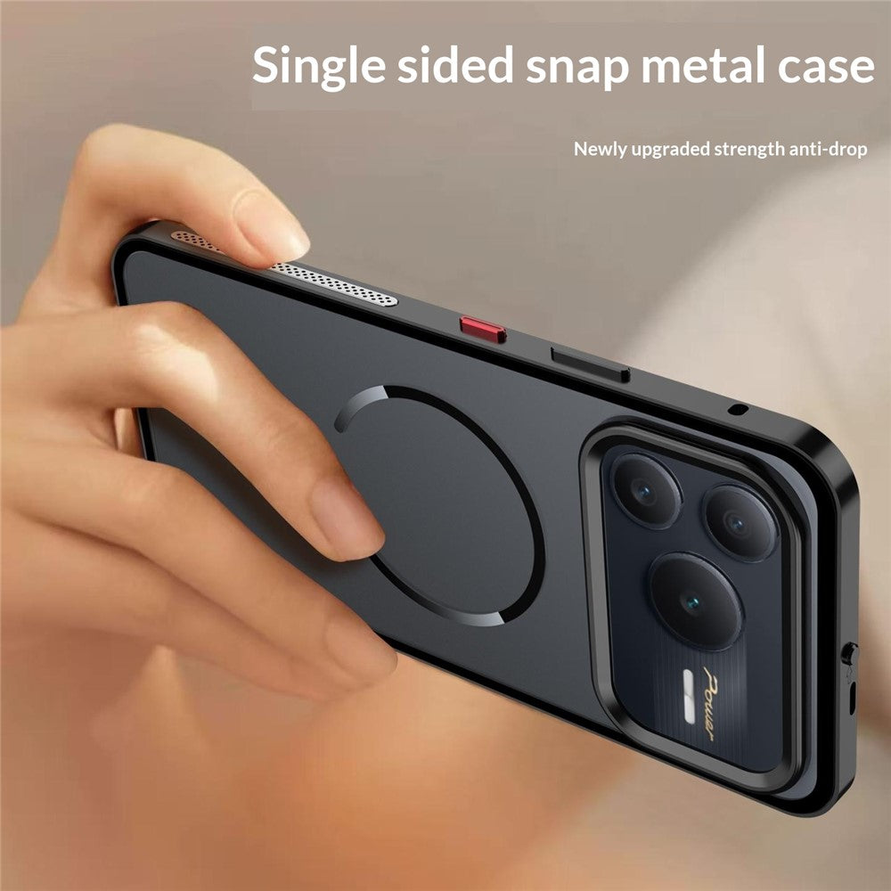 For Honor Power2 5G Magnetic Case Aluminium Alloy PC Matte Phone Cover Pop-Up Snap Lock