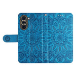 For Huawei nova 10 Pro 4G Sunflower Imprinted Phone Case Anti-scratch PU Leather Stand Wallet Cover with Wrist Strap
