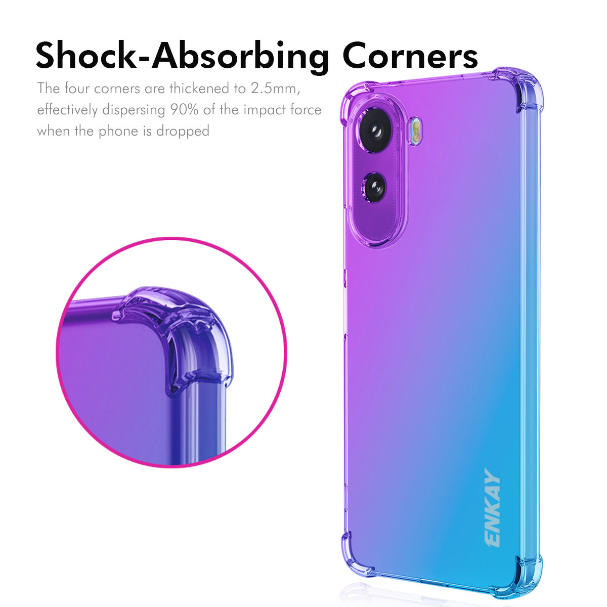 ENKAY til Xiaomi Redmi A7 Pro 5G / Xiaomi Redmi A7 Pro 4G (171.56mm) TPU Cover Fortykket Stødsikkert Telefonbagcover med Fire Hjørner