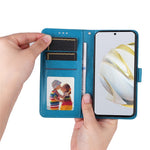 For Huawei nova 10 SE 4G Sunflower Imprinted Phone Case PU Leather Stand Wallet Magnetic Clasp Cover with Wrist Strap