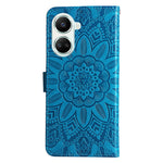 For Huawei nova 10 SE 4G Sunflower Imprinted Phone Case PU Leather Stand Wallet Magnetic Clasp Cover with Wrist Strap