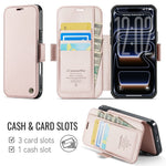 CASEME 053 for iPhone 18 Pro Max / 17 Pro Max Case Magnetic RFID Blocking Wallet Flip Leather Phone Cover
