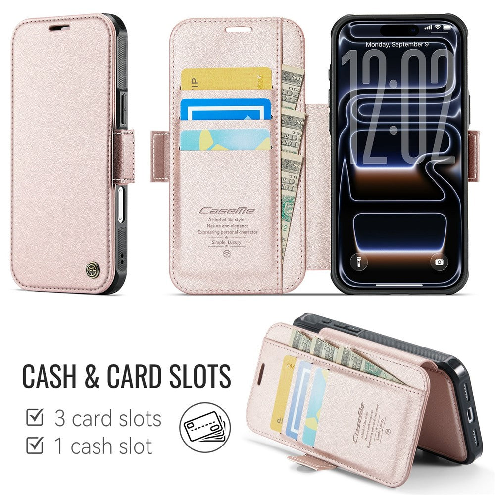 CASEME 053 for iPhone 18 Pro Max / 17 Pro Max Case Magnetic RFID Blocking Wallet Flip Leather Phone Cover