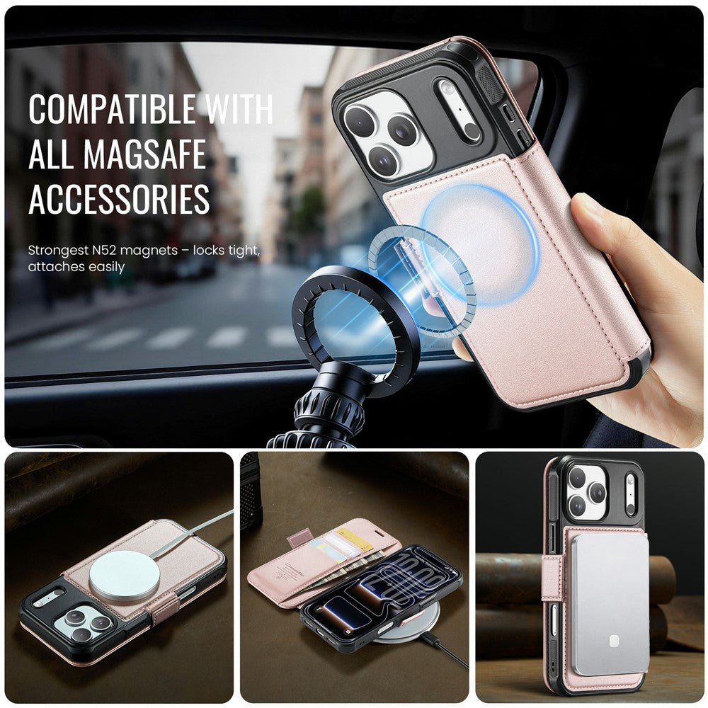 CASEME 053 for iPhone 18 Pro Max / 17 Pro Max Case Magnetic RFID Blocking Wallet Flip Leather Phone Cover