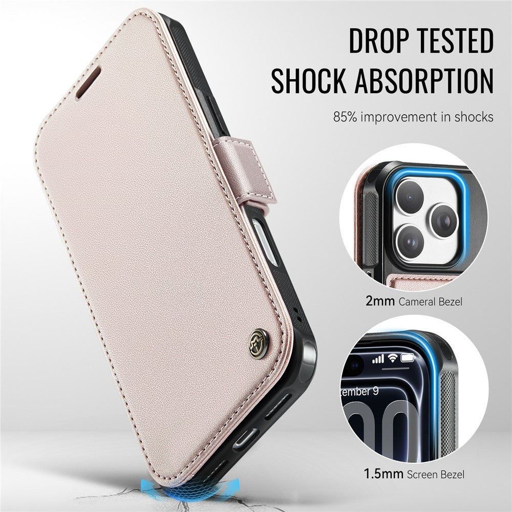 CASEME 053 for iPhone 18 Pro Max / 17 Pro Max Case Magnetic RFID Blocking Wallet Flip Leather Phone Cover