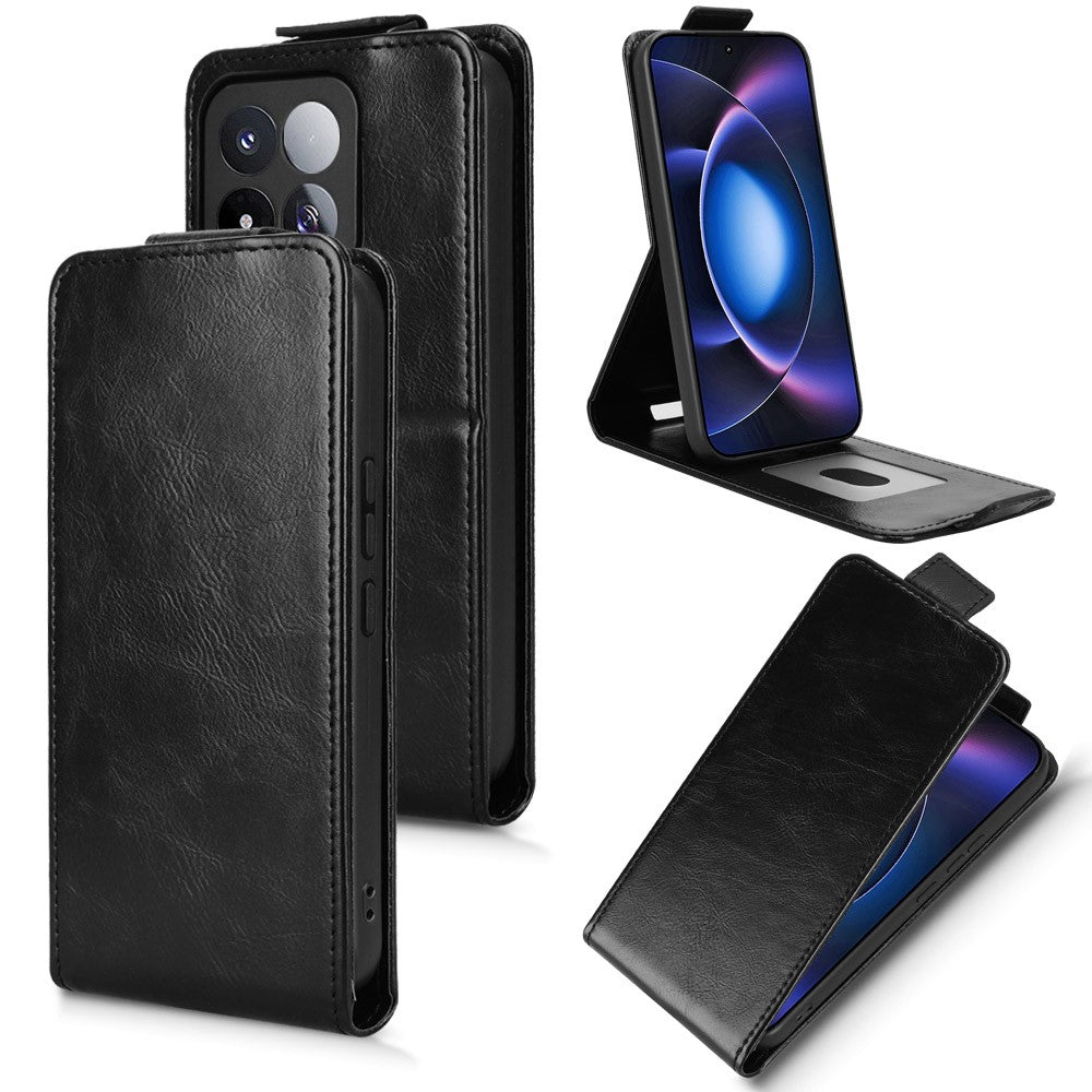 Xiaomi 17 Max Stativfodral Magnetiskt Spänne Vertikalt Flip Lädermobilfodral med Korthållare