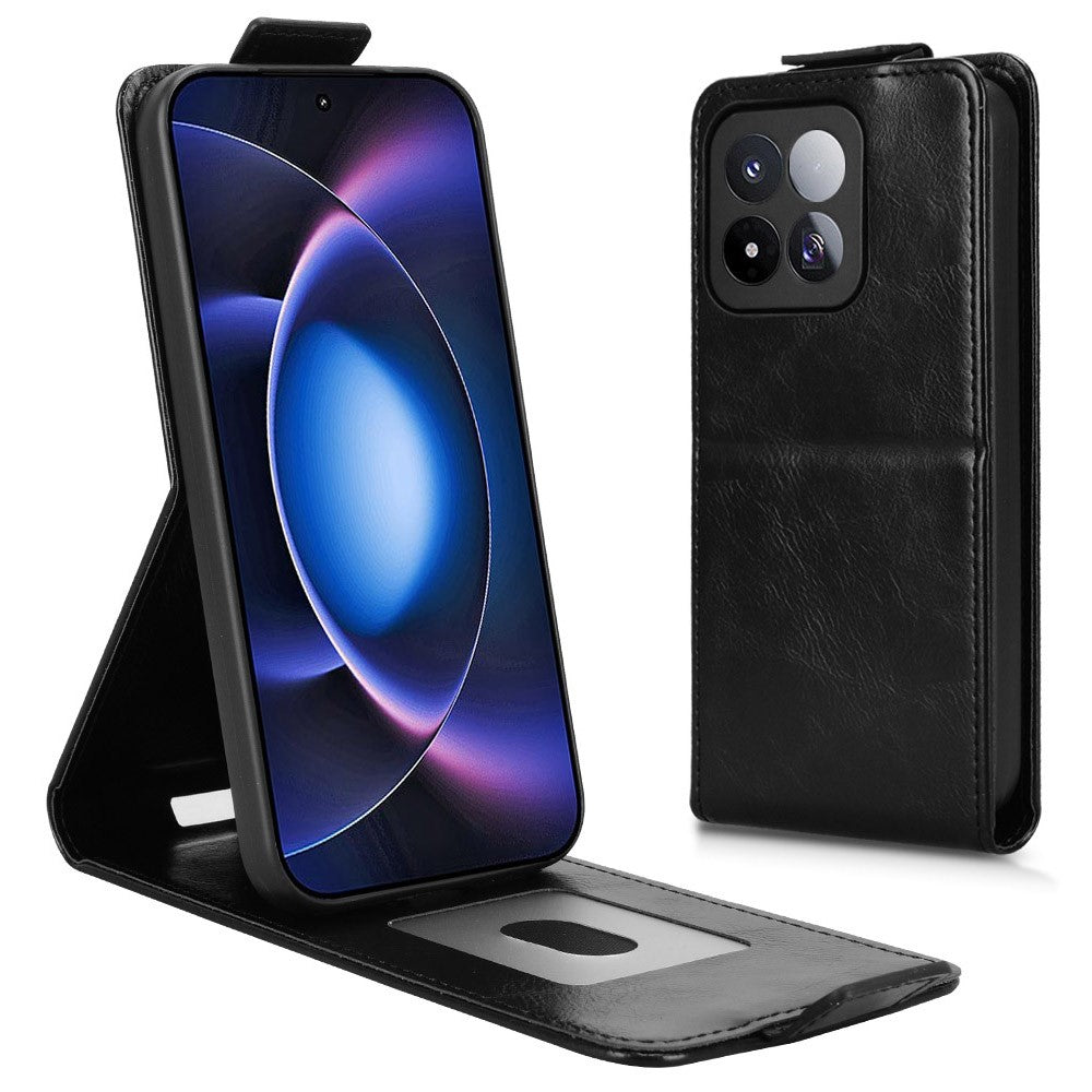 Xiaomi 17 Max Stativfodral Magnetiskt Spänne Vertikalt Flip Lädermobilfodral med Korthållare