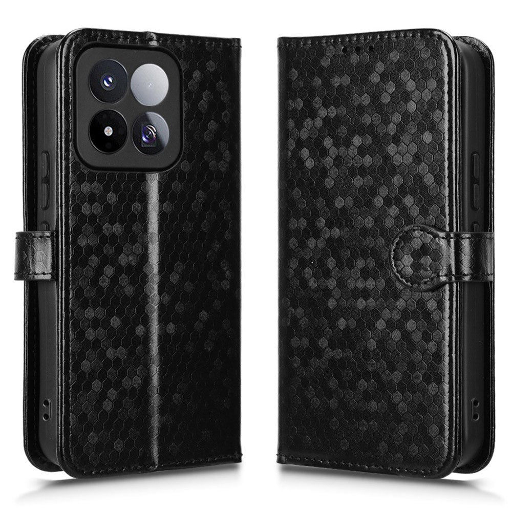 Xiaomi 17 Max Plånboksfodral Prickmönster Avtryck PU-läder mobilfodral med Handledsrem