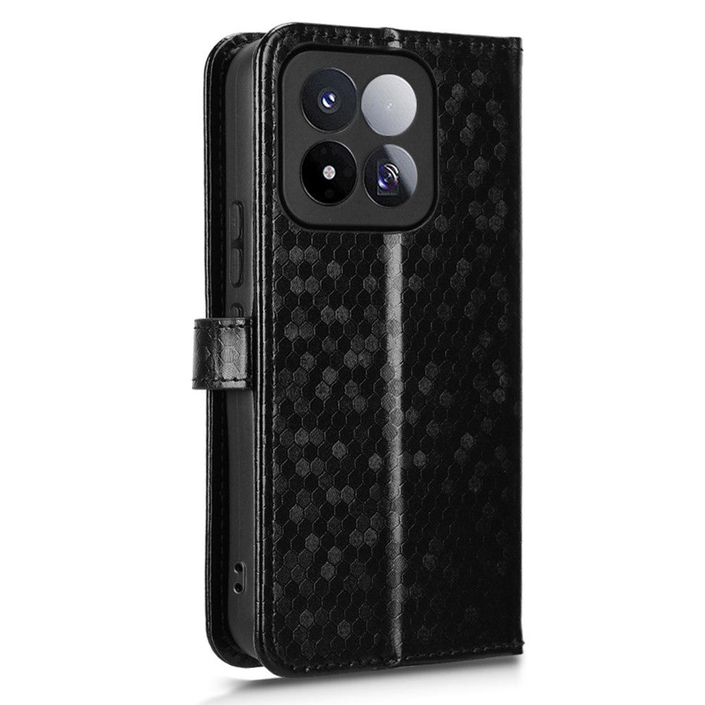 Xiaomi 17 Max Plånboksfodral Prickmönster Avtryck PU-läder mobilfodral med Handledsrem