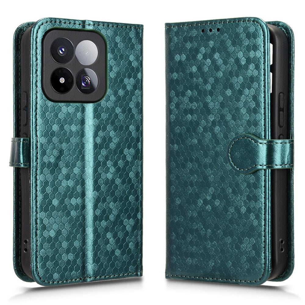 For Xiaomi 17 Max Wallet Case Dot Pattern Imprint PU Leather Phone Cover with Wrist Strap