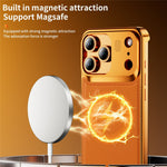 For iPhone 17 Pro Max Magnetic Case PU Leather + Metal Borderless Phone Cover with Aromatherapy Tablet