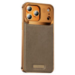 For iPhone 17 Pro Max Magnetic Case PU Leather + Metal Borderless Phone Cover with Aromatherapy Tablet