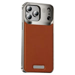 For iPhone 17 Pro Magnetic Case PU Leather + Metal Borderless Phone Cover with Aromatherapy Tablet