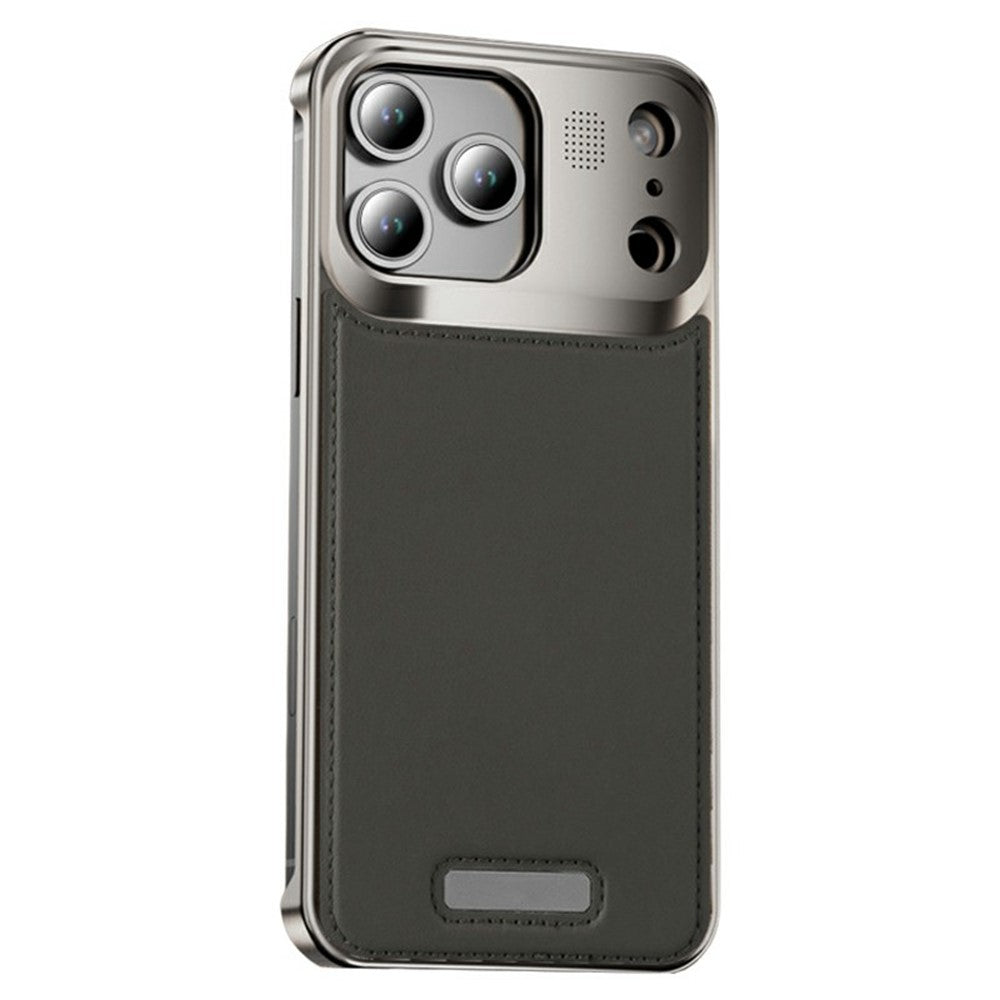 For iPhone 17 Pro Magnetic Case PU Leather + Metal Borderless Phone Cover with Aromatherapy Tablet