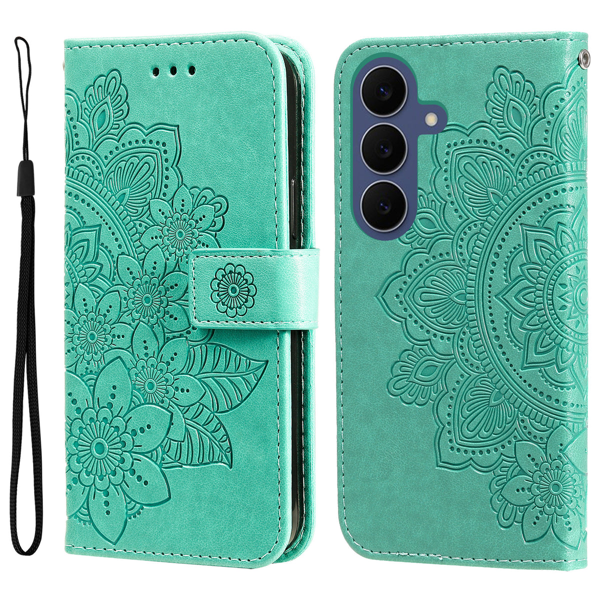 Til Samsung Galaxy S26 FE Cover med Blomstermønster i PU-læder, Pung og Stander