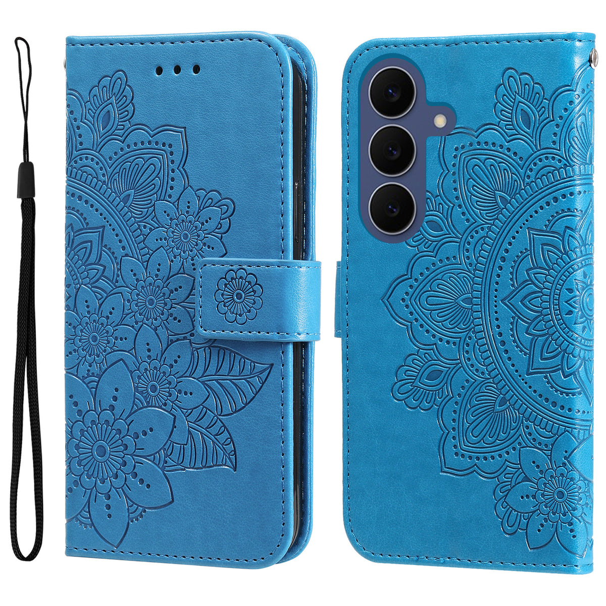 Til Samsung Galaxy S26 FE Cover med Blomstermønster i PU-læder, Pung og Stander