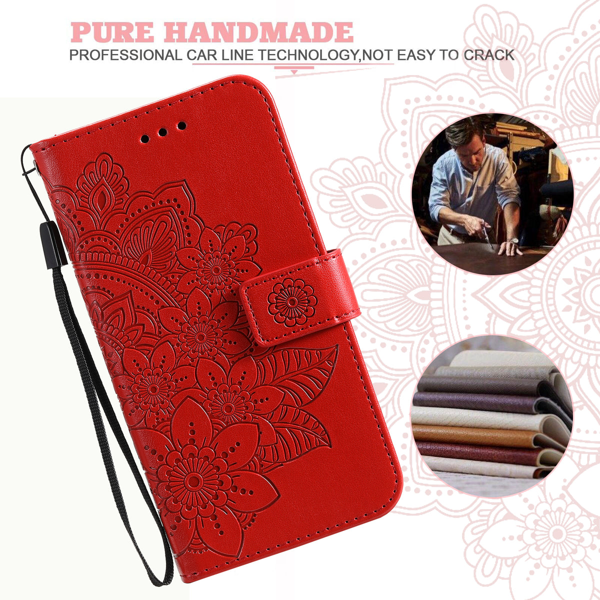 Til Samsung Galaxy S26 FE Cover med Blomstermønster i PU-læder, Pung og Stander