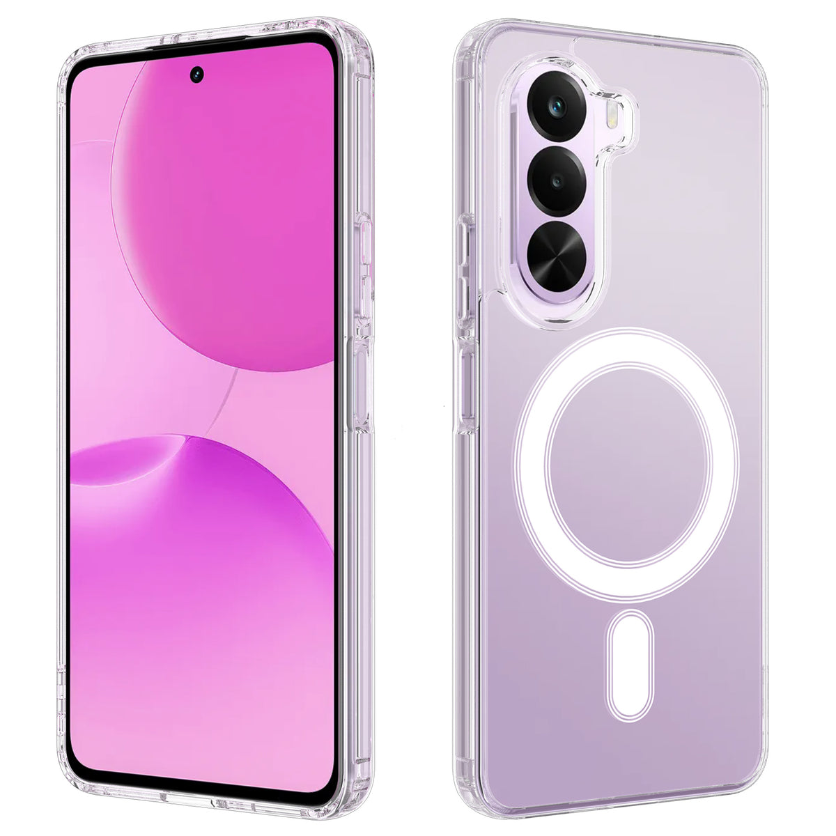 Til Realme P4x 5G / OnePlus Nord CE6 Lite 5G Gennemsigtigt Telefon Magnetisk Cover TPU + Akryl Bagcover