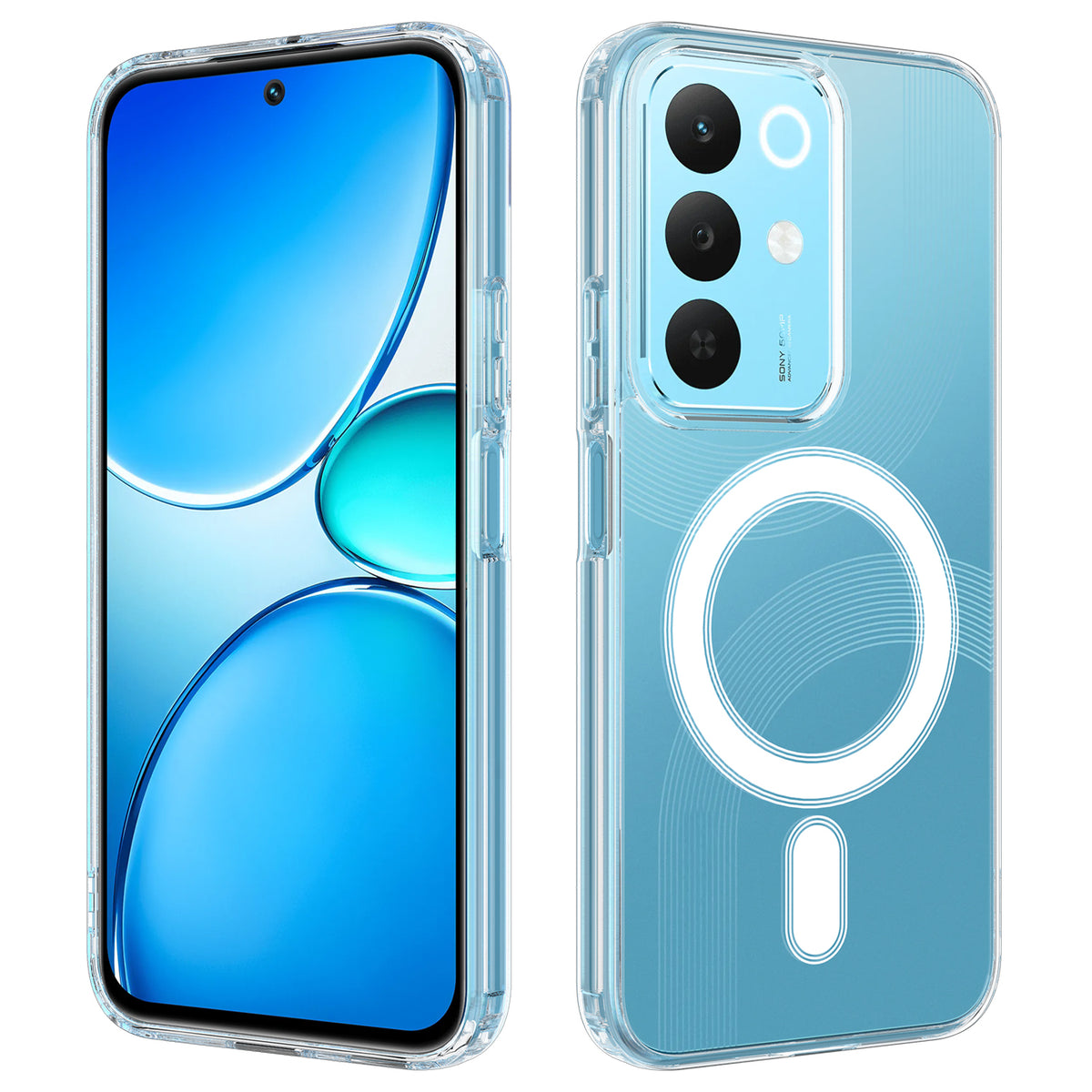 Til Realme C85 4G / Realme C85 5G / Realme C83 5G / Realme P4 Lite 5G / Realme C100 5G / Realme Narzo 100 Lite 5G / Realme Narzo 90X 5G / Realme P3 Lite 5G / Realme 15x (Indien) 5G Gennemsigtigt Telefon Magnetisk Cover TPU + Akryl Bagcover