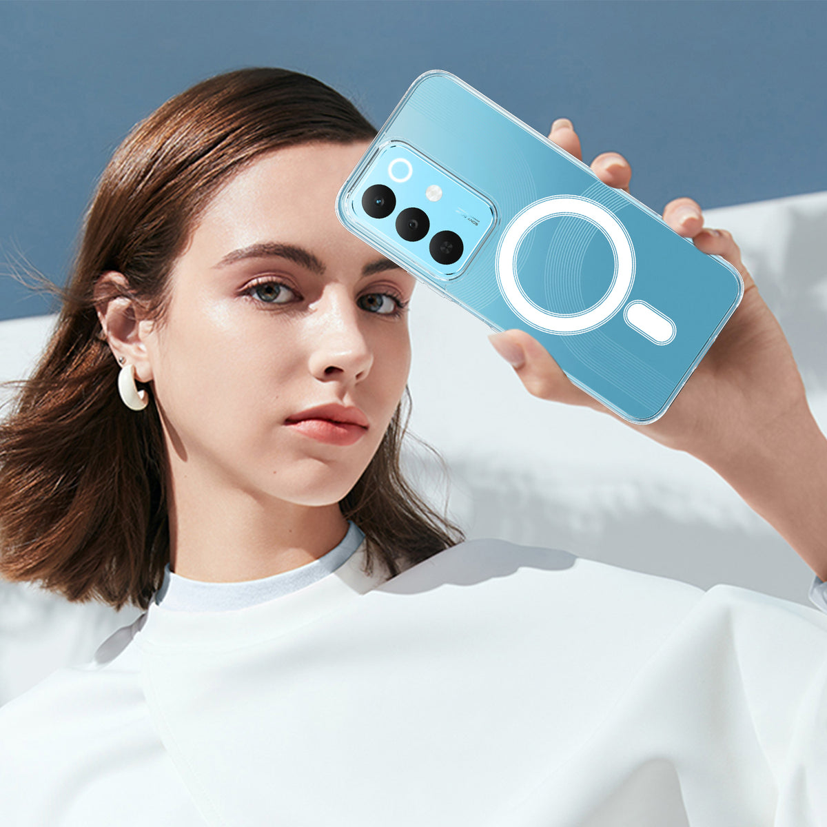 Til Realme C85 4G / Realme C85 5G / Realme C83 5G / Realme P4 Lite 5G / Realme C100 5G / Realme Narzo 100 Lite 5G / Realme Narzo 90X 5G / Realme P3 Lite 5G / Realme 15x (Indien) 5G Gennemsigtigt Telefon Magnetisk Cover TPU + Akryl Bagcover